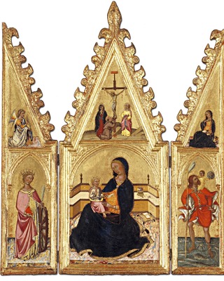 Madonna of Humility with St. Catherine and St. Christopher, The Annunciation, and the Crucifixion