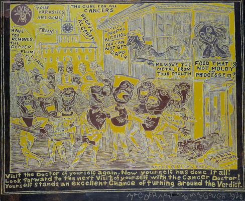 Conspiracy Painting IX, 1928: Three Weeks Cure for Cancer