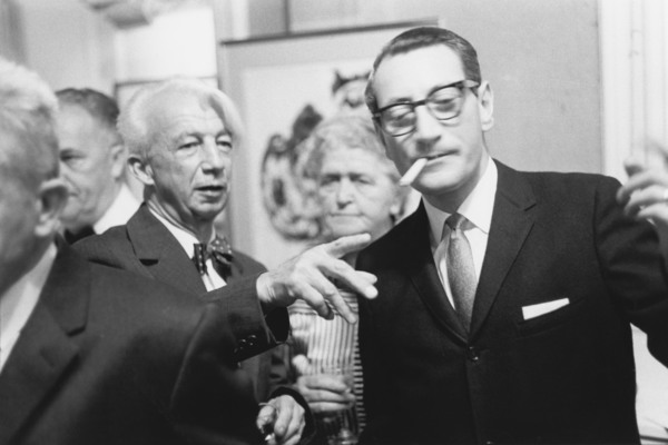 Walter Moos at the opening of the Karel Appel exhibition at the Galerie Agnès Lefort