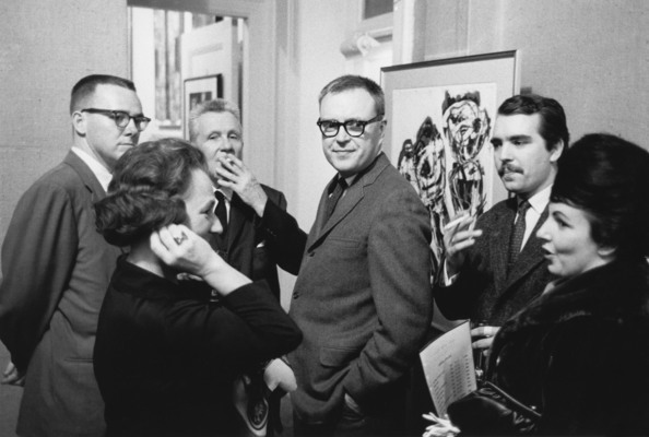 Jean McEwen at the opening of the Karel Appel exhibition at the Galerie Agnès Lefort