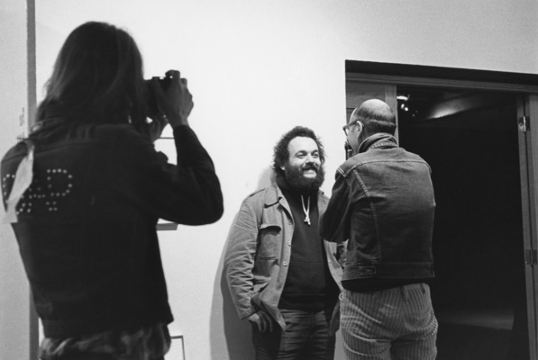 Michel Campeau being photographed by John Max being photographed by Roger Charbonneau at the opening of the Sam Tata exhibition at the Galeries de photographie du Centaur