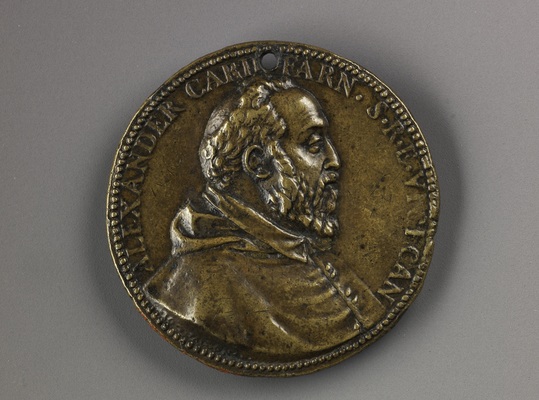  Portrait Medal of Cardinal Alessandro Farnese commemorating the Jubilee of 1575 with the Gesù on the Reverse