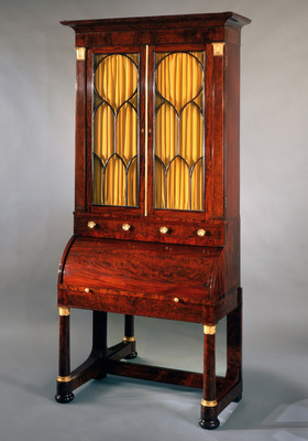 Cylinder Desk with Bookcase