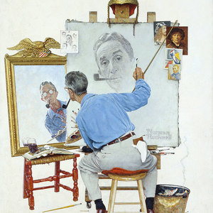 Triple Self Portrait by Norman Rockwell on Cuseum