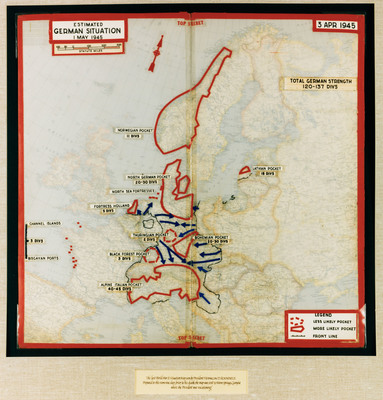 Last World War II Situation Map by Unknown on Cuseum