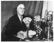 President Franklin D. Roosevelt delivering Fireside Chat #6