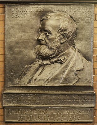 Commemorative Plaque of Reverend Edwin Hubbell Chapin