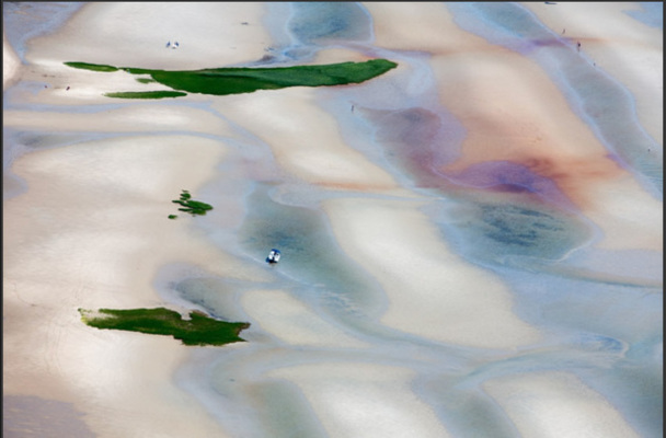 Boat in Tidal Shoal, Eastham, MA