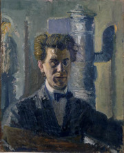 Self-Portrait in Front of a Stove