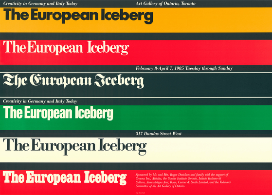 The European Iceberg: Creativity Today in Germany and Italy Exhibition