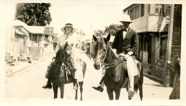 Anna Heyward Taylor on horseback