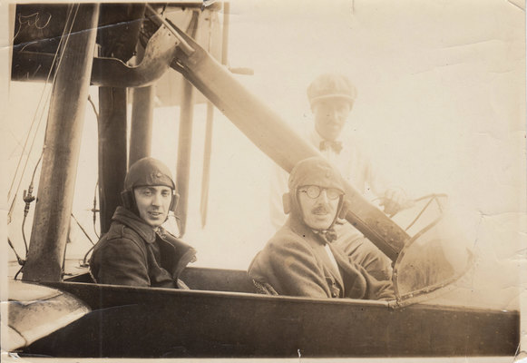 Norman Rockwell and illustrator Dean Cornwell took seaplane ride after judging the 1923 Miss America contest in Atlantic City, New Jersey