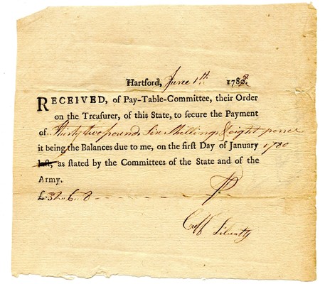 Military Payment Voucher to Cuff Liberty