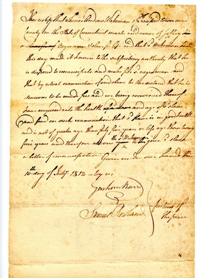 Emancipation Papers for Jeffrey