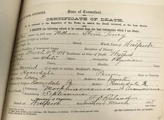Certificate of Death - William Stone Torrey