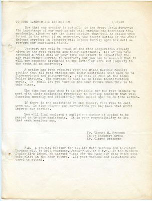 29. Air Raid Post Warden Notice