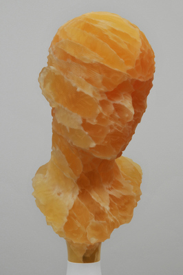 The artist, taking the life-cast head