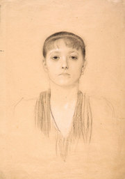 Portrait of a Girl, Frontal View/Brustbild eines Mdchens von vorne