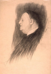 Portrait of a Man in Profile Facing Left/Brustbild eines Mannes im Profil nach links