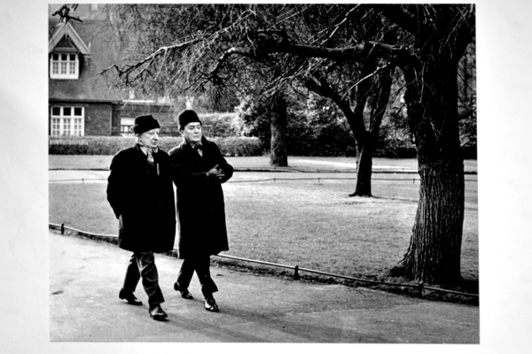 Hilton Edwards and Micheál Mac Liammóir in St. Stephen’s Green, 1975, by Bill Doyle