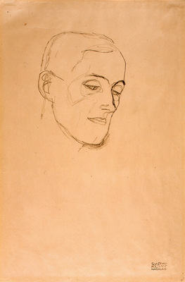 Head Study in Three-Quarter Profile Facing Right/Kopfstudie eines Mannes im Dreiviertelprofil nach rechts