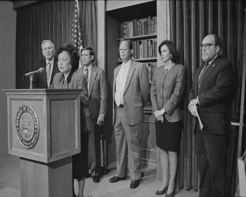 Representative Patsy Mink Announces the Formation of The Congressional Asian Pacific American Caucus at a Press Conference