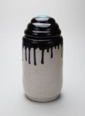 Jar with Lid in Beehive Design