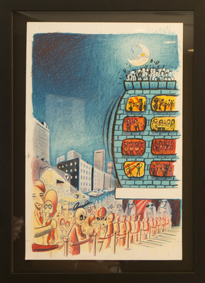 "Boston Night Life" Hand-Drawn Artwork