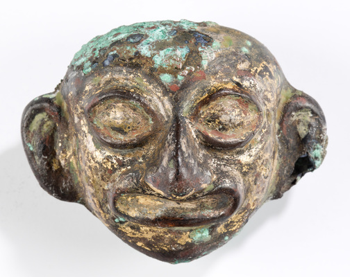 Necklace Bead in the form of a Head with a Rattle