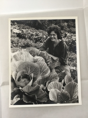 Bev with her prize cabbage