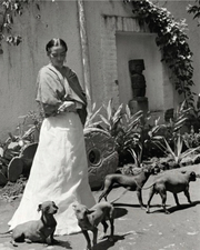 Frida Kahlo with her dogs