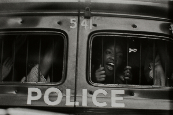 Atlanta, police car window