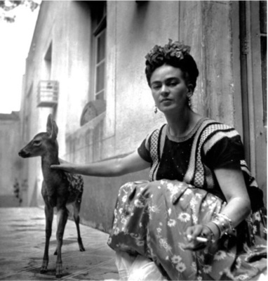 Frida Kahlo with Granizo