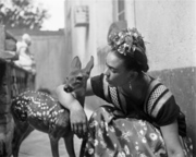 Frida Kahlo with Granizo