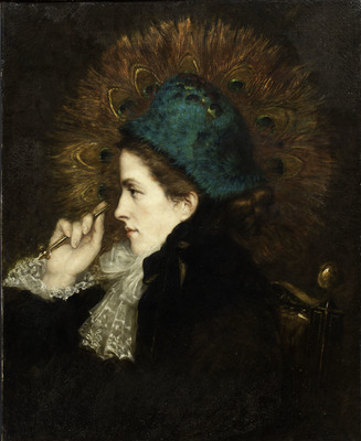 Lady with Peacock Fan, or The Artist’s Wife (Ida A. Burleigh)