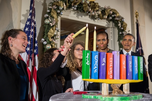 Lighting the Menorah 