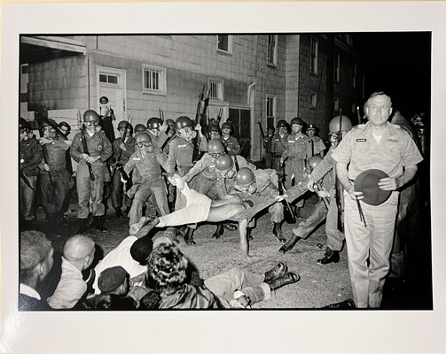 Clifford Vaughs, another SNCC photographer, is arrested by the National Guard, Cambridge, Maryland