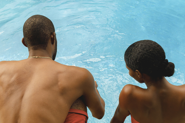 Untitled (Kevin and Winnielle by the Pool), Golden Rock Inn, from the series Postcards From The Future 