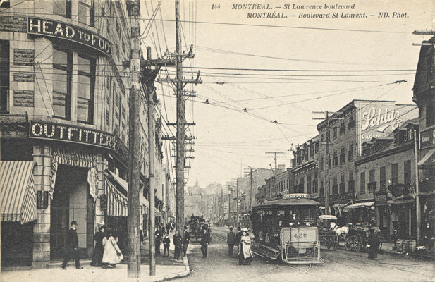 Corner, St. Lawrence Blvd. and St. Catherine Street