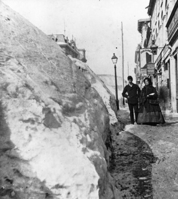 Snow banks on McGill Street