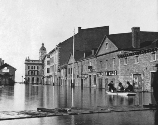 Looking east to Custom House, Foundling Street