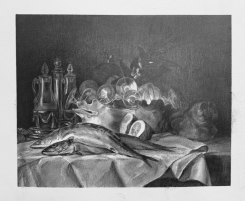 After Anne Vallayer-Coster: Still Life with Mackerel  