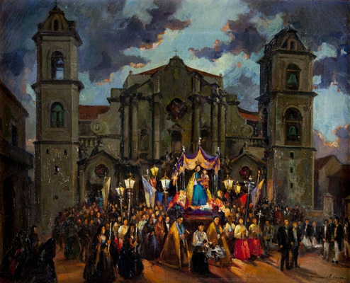 Procesion en La Habana (Una Procesion en 1830 en la Catedral de Habana)  [Procession in Havana (A Procession in 1830 in the Havana Cathedral)]