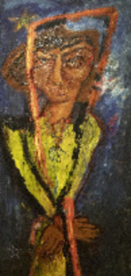 Woman with a Red Scarf (Self-Portrait), c. 1947